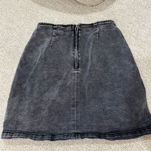Wild Fable Black Washed A-Line Denim Skirt with Back Zip #A1110